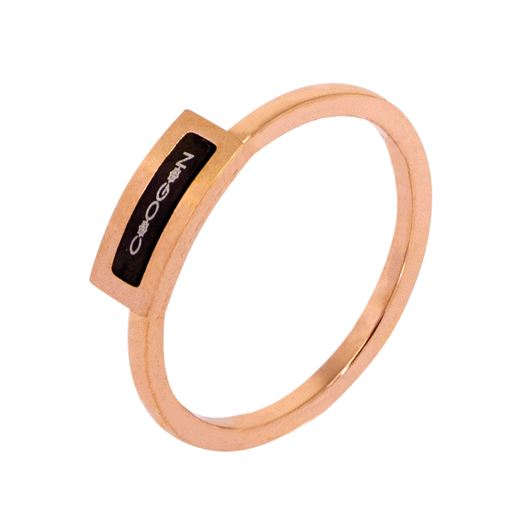 Bague plaqué or rose 24kt logo Chogan BIGAD020