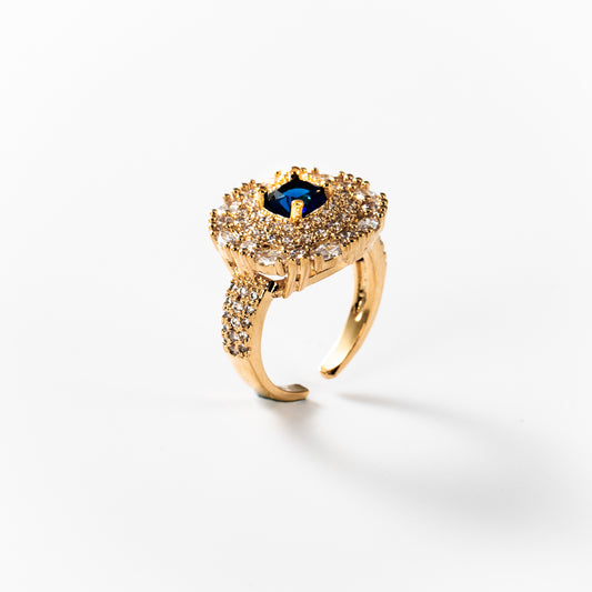 Bague Deep Blue plaquée or 24 carats   BIGAG024